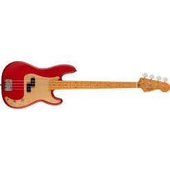 Squier (Fender) 40th Anniversary Precision Bass, Vintage Edition, Maple Fretboard, Gold Anodized Pickguard, Satin Dakota Red
