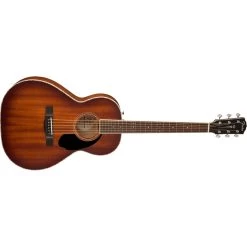 Fender Paramount PS-220E Parlor Acoustic Electric Guitar, All Mahogany, Ovangkol Fretboard, Aged Cognac Burst -Musical Instrument Store 0970320337 3