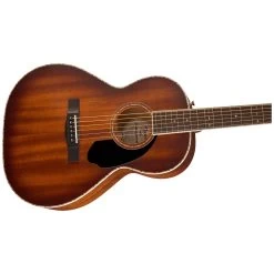 Fender Paramount PS-220E Parlor Acoustic Electric Guitar, All Mahogany, Ovangkol Fretboard, Aged Cognac Burst -Musical Instrument Store 0970320337 4