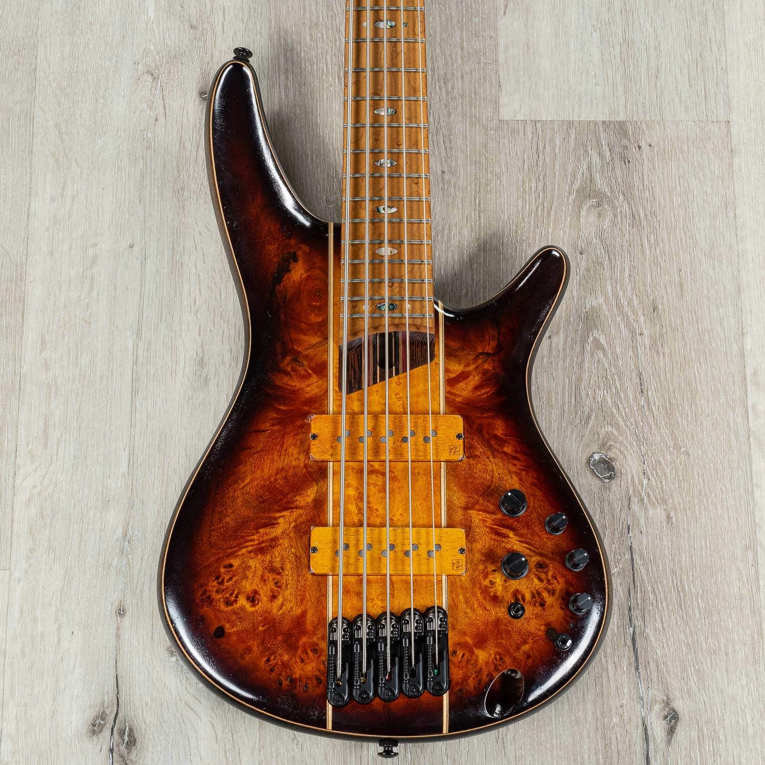 Ibanez SR5PBLTD Premium 5-String Bass, Roasted Birdseye Maple Fretboard, Dragon Eye Burst Low Gloss 3 Ibanez SR5PBLTD Premium 5-String Bass, Roasted Birdseye Maple Fretboard, Dragon Eye Burst Low Gloss
