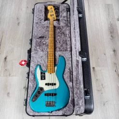 Fender American Professional II Jazz Bass Left-Hand, Maple Fingerboard, Miami Blue -Musical Instrument Store 20210301 dsc01681