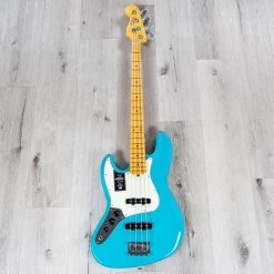 Fender American Professional II Jazz Bass Left-Hand, Maple Fingerboard, Miami Blue -Musical Instrument Store 20210301 dsc01686
