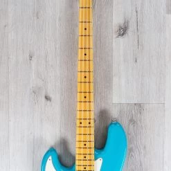 Fender American Professional II Jazz Bass Left-Hand, Maple Fingerboard, Miami Blue -Musical Instrument Store 20210301 dsc01696