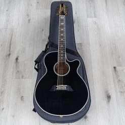 Takamine TSP158C-12 SBL Acoustic Electric 12-String Guitar W/ Case, Ebony Fretboard, See-Through Black -Musical Instrument Store 20210519 dsc01386