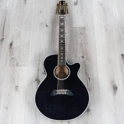 Takamine TSP158C-12 SBL Acoustic Electric 12-String Guitar W/ Case, Ebony Fretboard, See-Through Black -Musical Instrument Store 20210519 dsc01388