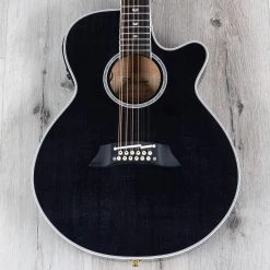 Takamine TSP158C-12 SBL Acoustic Electric 12-String Guitar W/ Case, Ebony Fretboard, See-Through Black