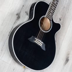 Takamine TSP158C-12 SBL Acoustic Electric 12-String Guitar W/ Case, Ebony Fretboard, See-Through Black -Musical Instrument Store 20210519 dsc01391
