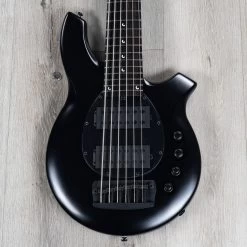Ernie Ball Music Man Bongo 6 HH 6-String Bass, Stealth Black, Ebony Fingerboard