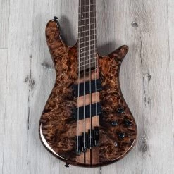 Spector NS Dimension 4 Multi-Scale Bass, Poplar Burl Top, Super Faded Black Gloss