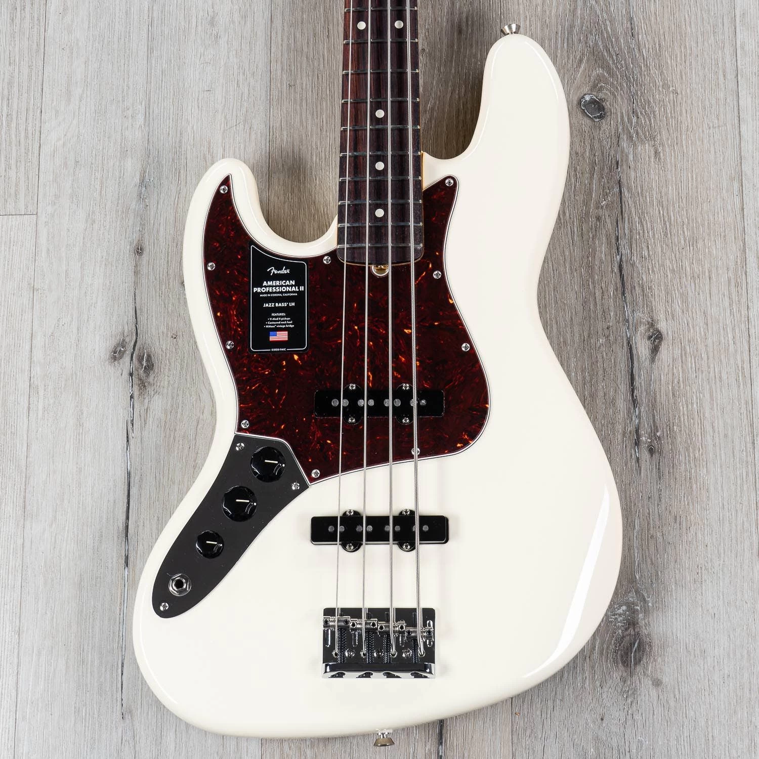 Fender American Professional II Jazz Bass Left-Hand, Rosewood Fretboard, Olympic White 3 Fender American Professional II Jazz Bass Left-Hand, Rosewood Fretboard, Olympic White