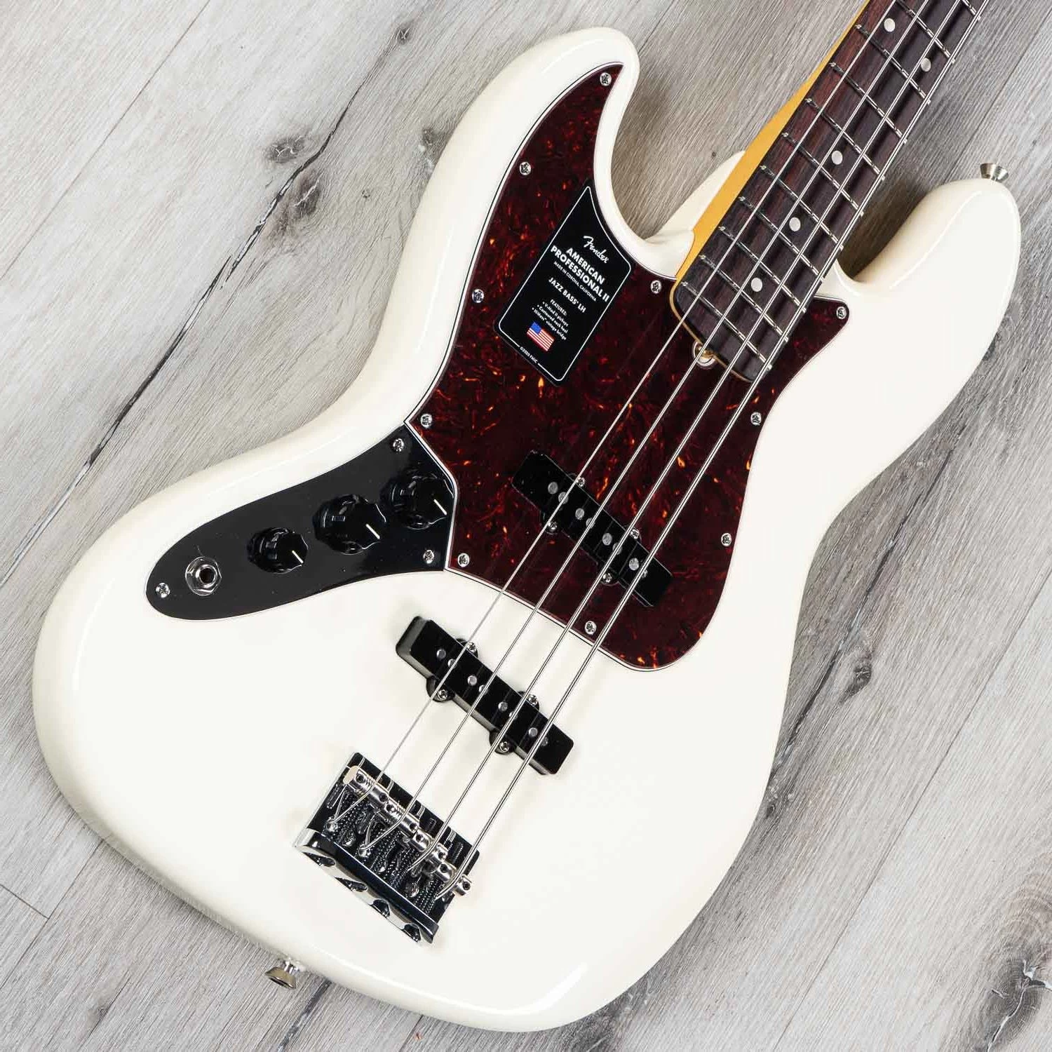Fender American Professional II Jazz Bass Left-Hand, Rosewood Fretboard, Olympic White 4 Fender American Professional II Jazz Bass Left-Hand, Rosewood Fretboard, Olympic White - Image 2
