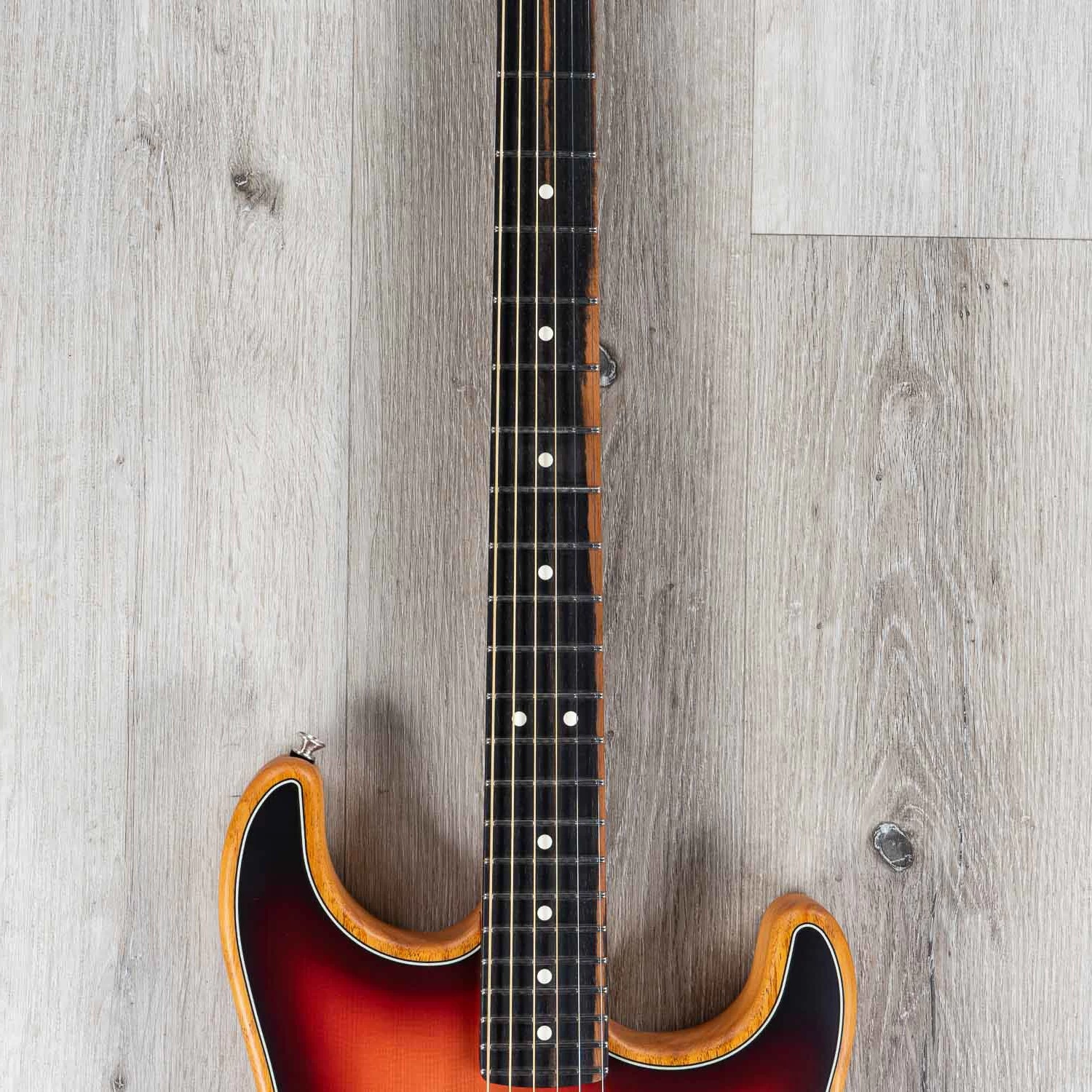 Fender American Acoustasonic Stratocaster Guitar, Ebony Fretboard, 3 Color Sunburst 6 Fender American Acoustasonic Stratocaster Guitar, Ebony Fretboard, 3 Color Sunburst - Image 4