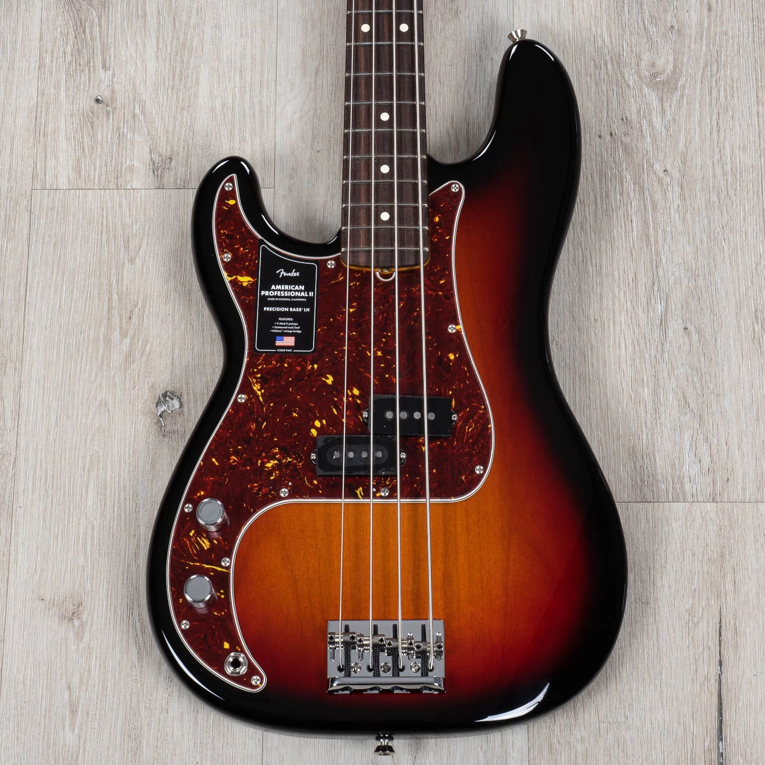 Fender American Professional II Left-Handed Precision Bass, Rosewood Fretboard, 3-Color Sunburst 3 Fender American Professional II Left-Handed Precision Bass, Rosewood Fretboard, 3-Color Sunburst