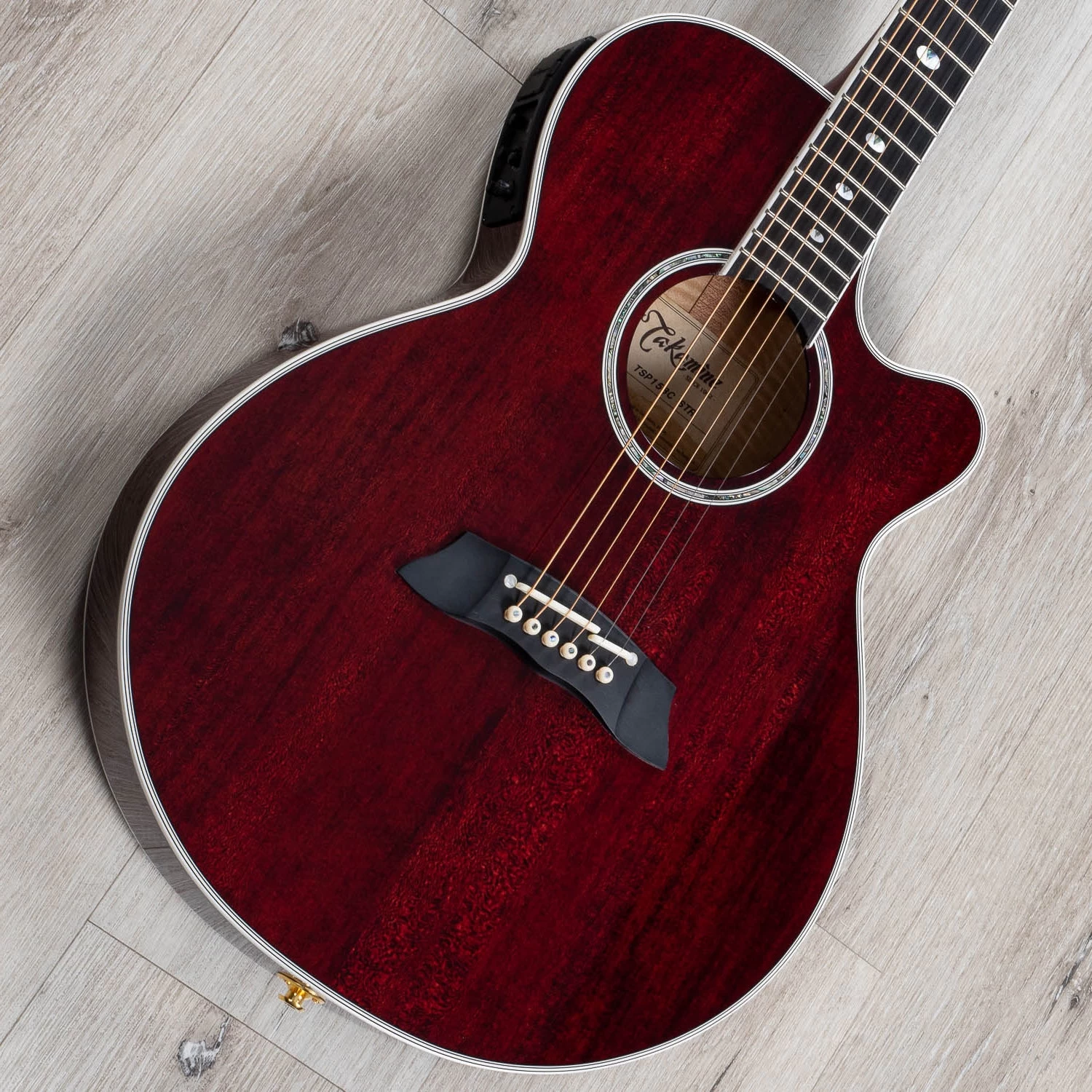 Takamine TSP158C STR Acoustic-Electric Guitar, Ebony Fretboard, See-Thru Red 4 Takamine TSP158C STR Acoustic-Electric Guitar, Ebony Fretboard, See-Thru Red - Image 2