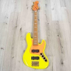 Fender MonoNeon Jazz Bass V 5-String, Roasted Maple, Neon Yellow -Musical Instrument Store 20230427 20230427 dsc08746