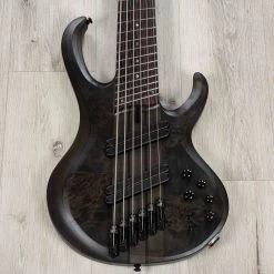 Ibanez BTB806MS BTB Multi-Scale 6-String Bass, Bound Panga Panga Fretboard, Transparent Gray Flat