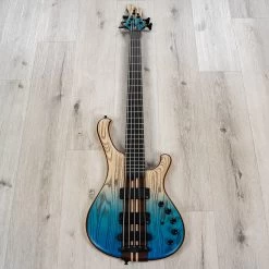 Mayones Viking 5 5-String Bass, Ebony Fretboard, Transparent Dirty Ash Fade Up Blue Matt -Musical Instrument Store 20230503 dsc00470