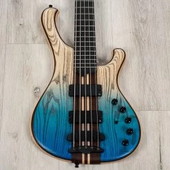 Mayones Viking 5 5-String Bass, Ebony Fretboard, Transparent Dirty Ash Fade Up Blue Matt