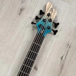 Mayones Viking 5 5-String Bass, Ebony Fretboard, Transparent Dirty Ash Fade Up Blue Matt -Musical Instrument Store 20230503 dsc00481