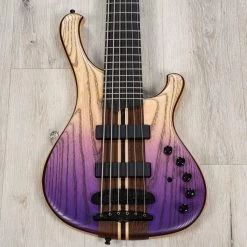 Mayones Viking 6 6-String Bass, Ebony Fingerboard, Transparent Dirty Ash Fade Up Violet Matt