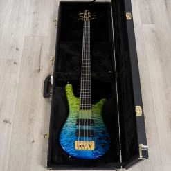 Spector USA NS-5XL 5-String Bass, Ebony Fretboard, Quilted Maple Top, Custom Green To Blue Fade -Musical Instrument Store 20230907 dsc06762