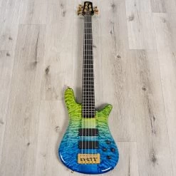 Spector USA NS-5XL 5-String Bass, Ebony Fretboard, Quilted Maple Top, Custom Green To Blue Fade -Musical Instrument Store 20230907 dsc06763