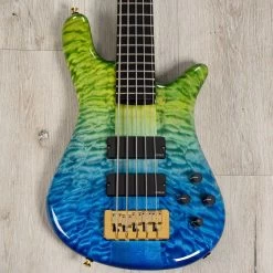 Spector USA NS-5XL 5-String Bass, Ebony Fretboard, Quilted Maple Top, Custom Green To Blue Fade