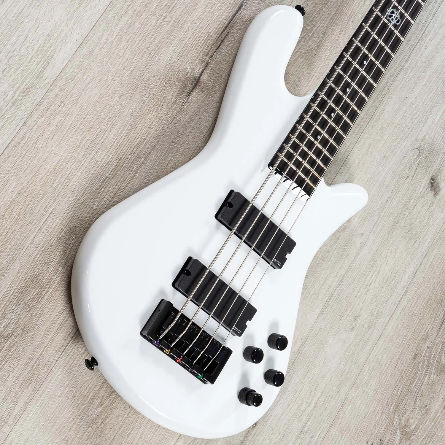 Spector NS Ethos 5 HP 5-String Bass, Ebony Fretboard, EMG 40DC, White Sparkle Gloss (B-STOCK) 4 Spector NS Ethos 5 HP 5-String Bass, Ebony Fretboard, EMG 40DC, White Sparkle Gloss (B-STOCK) - Image 2