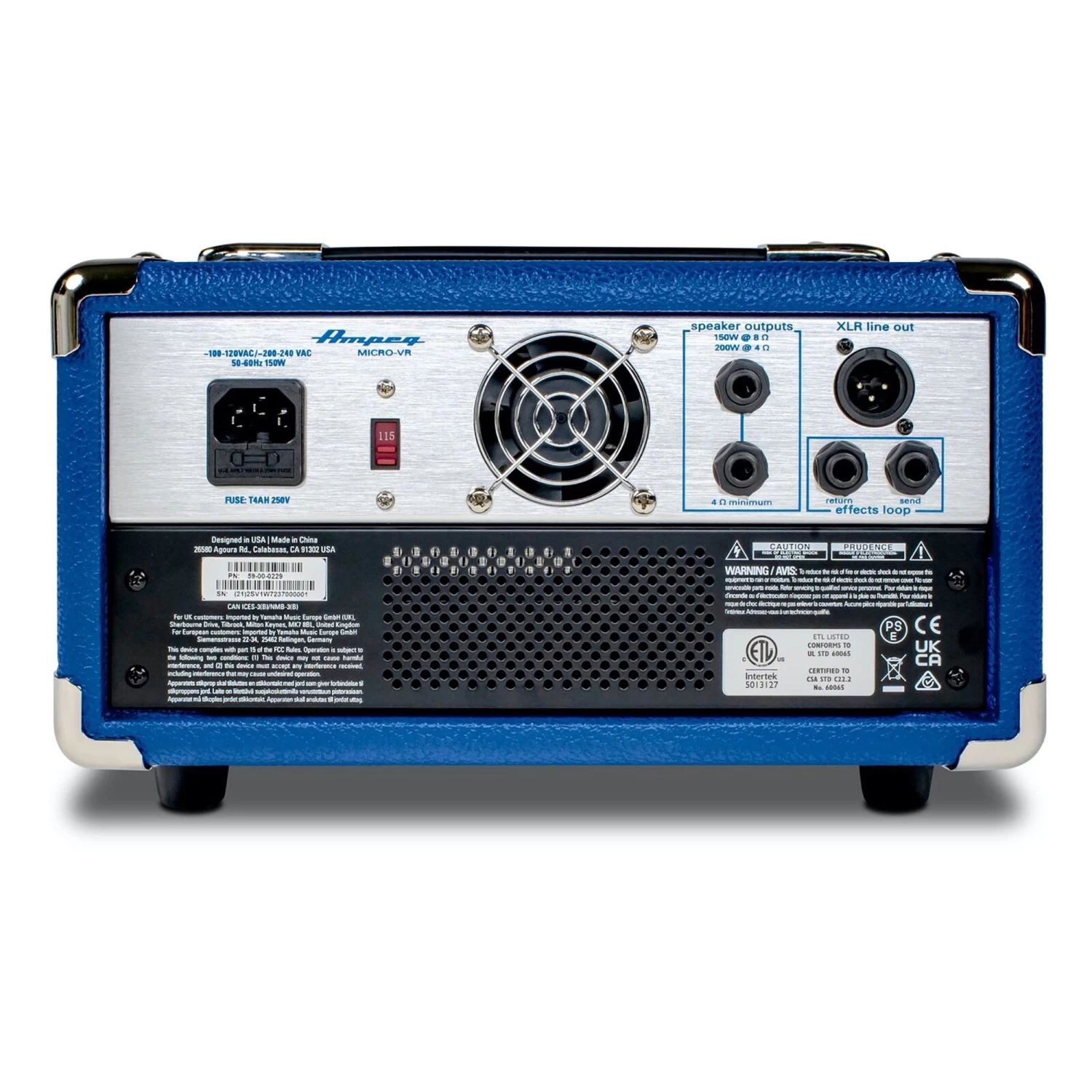 Ampeg Micro-VR 200-Watt Bass Amp Head, Limited-Edition Blue 4 Ampeg Micro-VR 200-Watt Bass Amp Head, Limited-Edition Blue - Image 2