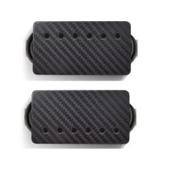 Bare Knuckle Ragnarok 6-String Humbucker Bridge And Neck Pickup Set, Carbon Fibre Tattoo W/ Black Bolts