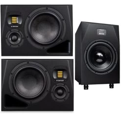 Pair Of ADAM Audio A8H 8'' Studio Recording Monitor Speakers W/ SUB12 Subwoofer