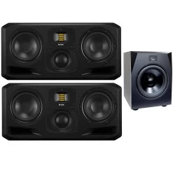 ADAM Audio S3H Dual 7-Inch 3-Way Powered Midfield Studio Monitor Speaker Pair W/ SUB15 Subwoofer