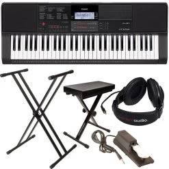 Casio CT-X700 Portable Keyboard Bundle With Stand, Bench, Sustain Pedal, Power Adapter, Polishing Cloth