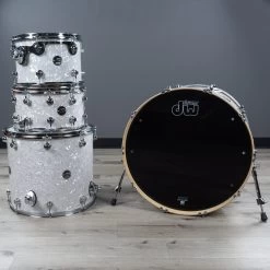 DW Drum Workshop Performance Series 4-Piece Shell Pack Drum Kit, White Marine