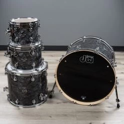 DW Drum Workshop Performance Series 4-Piece Shell Pack Drum Kit, Black Diamond Ply