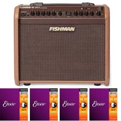 Fishman Loudbox MINI CHARGE Acoustic Guitar/Vocal Amplifier With 4 Sets Of Elixir Strings
