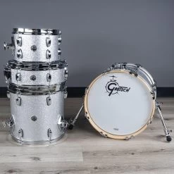 Gretsch Drums Brooklyn Micro Drum Kit, 16/10/13 W/ 4.5x13 Snare, Silver Sparkle