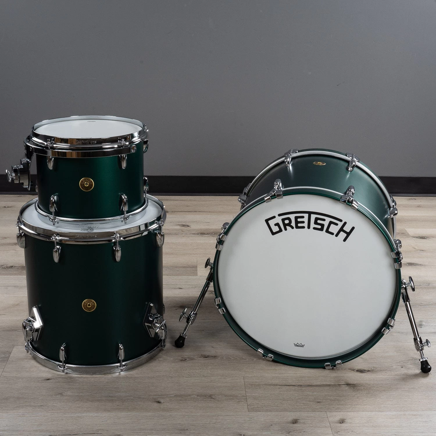 Gretsch Drums USA Broadkaster Series 3-Piece Drum Kit Shell Pack, Satin Cadillac Green 3 Gretsch Drums USA Broadkaster Series 3-Piece Drum Kit Shell Pack, Satin Cadillac Green