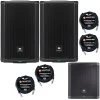 Pair Of JBL PRX908 2000-Watt 8-Inch 2-Way Powered PA Speakers W/ PRX915XLF Subwoofer & Cables -Musical Instrument Store bu jbl prx908 na kit 4