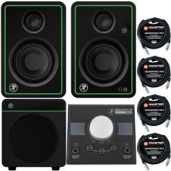 Mackie CR4-XBT 4" Active Multimedia BT Monitor Speakers W/ 8" Sub, Controller, Cables