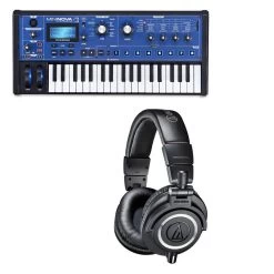 Novation Mininova 37-Key Keyboard Synthesizer & Audio Technica M50X Headphones