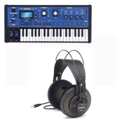 Novation Mininova 37-Key Keyboard Controller Synthesizer & Samson Headphones