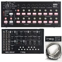 Moog Mavis Build-It-Yourself Analog Synthesizer Kit W/ Korg SQ-1 And Cables