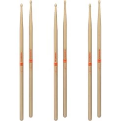 3-Pack Of ProMark Anika Nilles Lacquered Hickory Drumstick Pair, Wood Tip