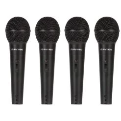 (4) Peavey PV I100 Handheld Neodymium Cardioid Microphones With XLR Cables