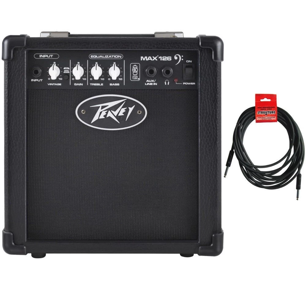 Peavey MAX 126 6.5" Bass Combo Practice Amp 10 Watt & 10ft Instrument Cable 3 Peavey MAX 126 6.5" Bass Combo Practice Amp 10 Watt & 10ft Instrument Cable