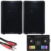 Reloop Buddy DJ Controller W/ QSC CP8 8" Active Speakers (Pair) & Cable -Musical Instrument Store bu rlp buddy 2qsc cp8 cpr202
