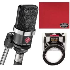 Neumann TLM-102 Large Diaphragm Studio Condenser Microphone Black + Mogami XLR 15' Cable + Polishing Cloth