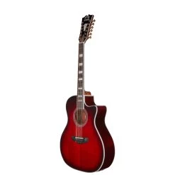 D'Angelico Premier Fulton 12-String Acoustic Electric Guitar, Ovangkol Fretboard, Trans Black Cherry Burst -Musical Instrument Store dan 680196090605 3