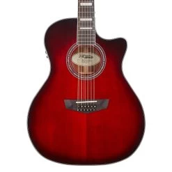 D'Angelico Premier Fulton 12-String Acoustic Electric Guitar, Ovangkol Fretboard, Trans Black Cherry Burst -Musical Instrument Store dan 680196090605 4